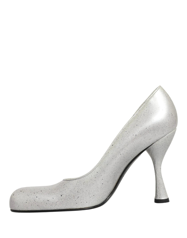 Dolce & Gabbana White Leather High Heels Women Pumps Shoes