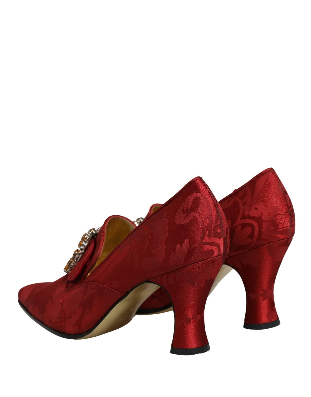 Dolce & Gabbana Red Brocade Crystal High Heel Pumps Shoes