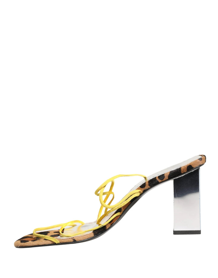 Dolce &amp; Gabbana Multicolor Leather Block Heels Sandals Shoes