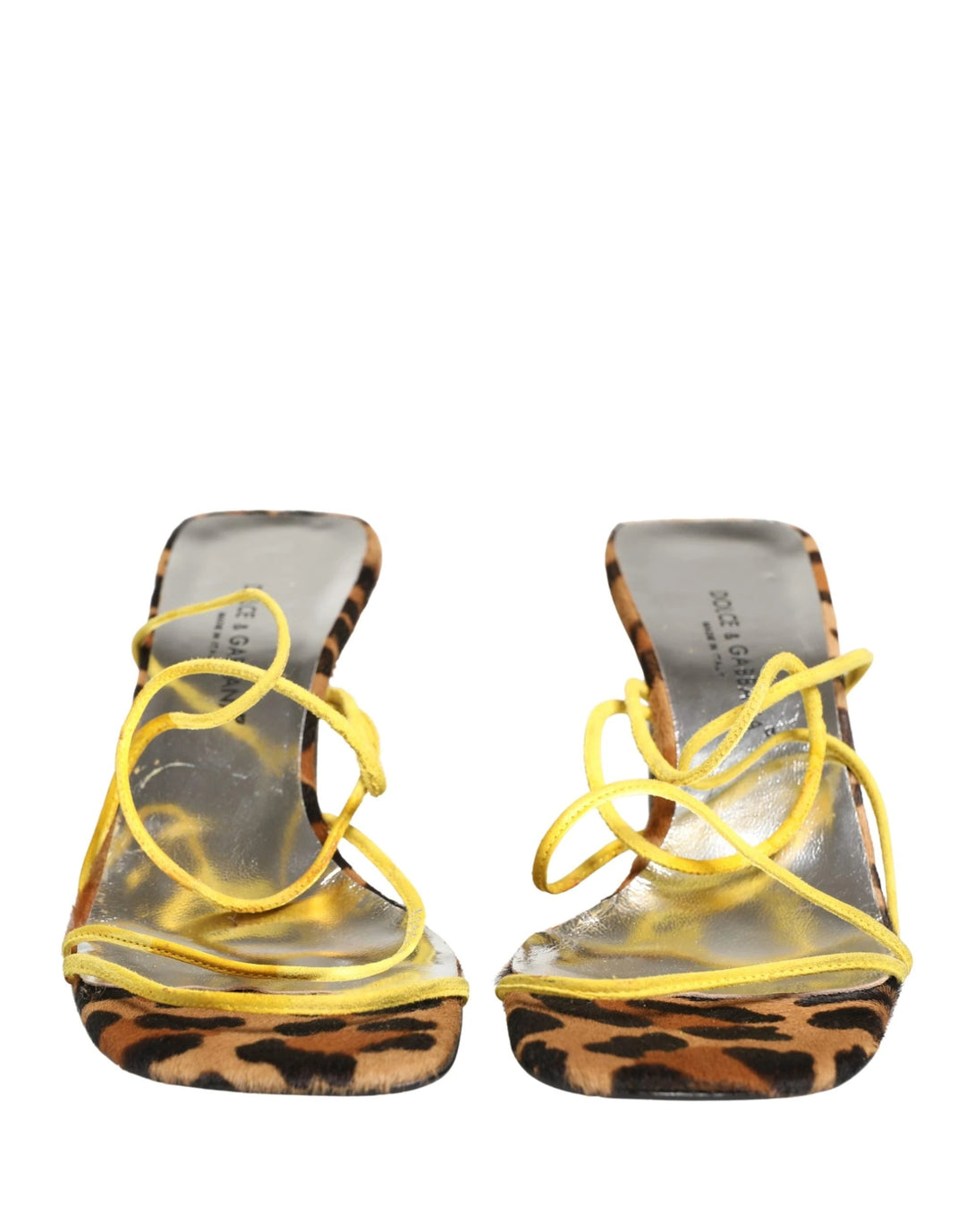 Dolce &amp; Gabbana Multicolor Leather Block Heels Sandals Shoes