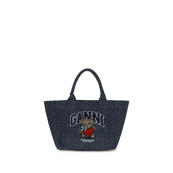 Ganni Blue Cotton Shoulder Bag