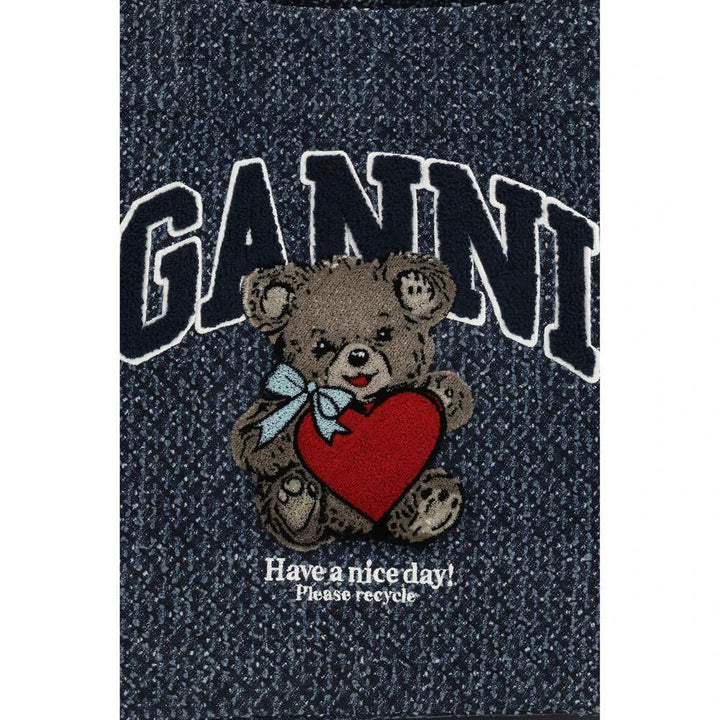 Ganni Blue Cotton Shoulder Bag