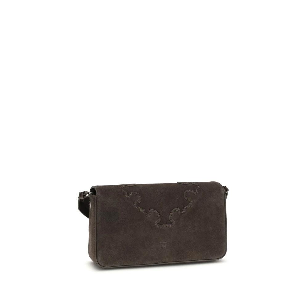 PINKO Brown Calf Leather Bos Taurus Shoulder Bag