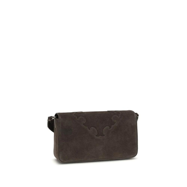 PINKO Brown Calf Leather Bos Taurus Shoulder Bag