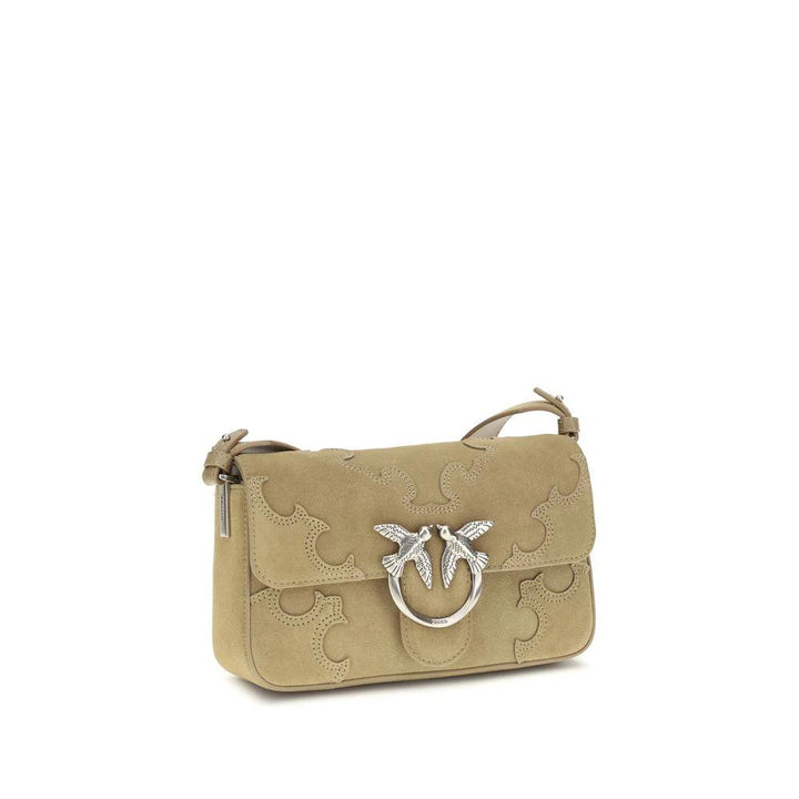 PINKO Beige Calf Leather Bos Taurus Shoulder Bag