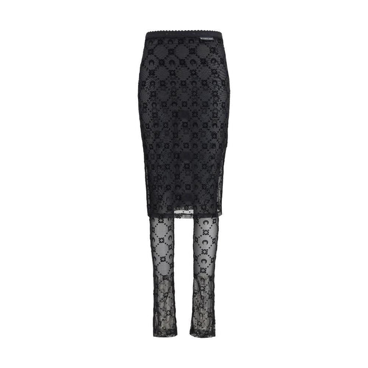 Marine Serre Black Recycled Polyamide Midi Skirt