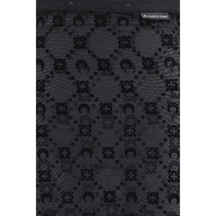 Marine Serre Black Recycled Polyamide Midi Skirt