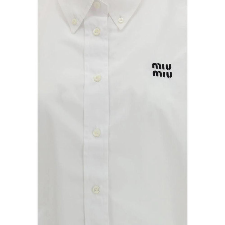 Miu Miu White Cotton Dress Shirt