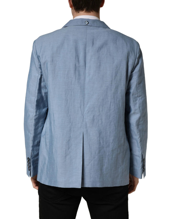 Dolce & Gabbana Light Blue Single Breasted Men Jacket Blazer