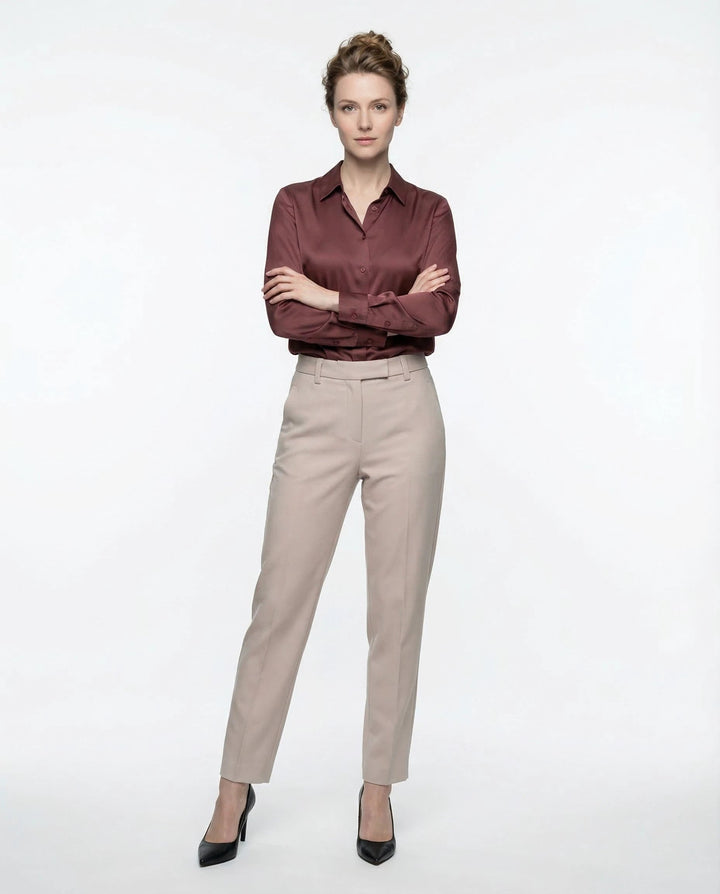 Brunello Cucinelli Beige Cotton Dress Pants