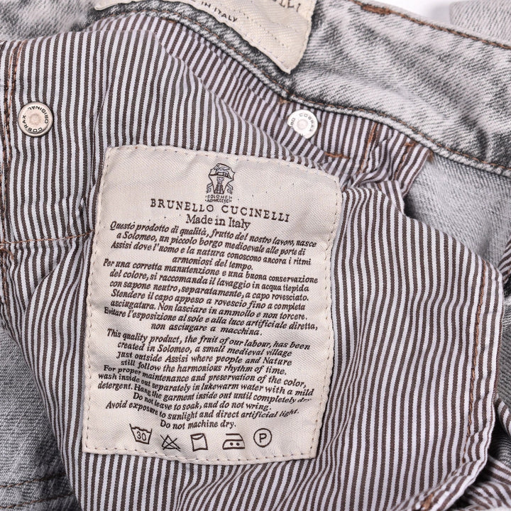 Brunello Cucinelli Blue Cotton Straight-Leg Jeans