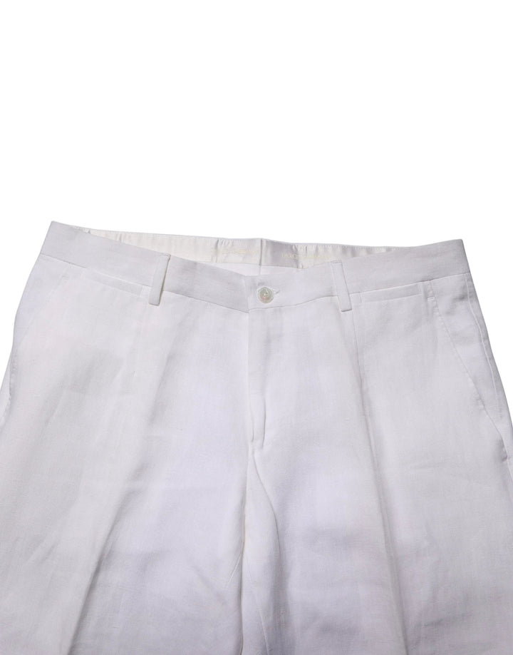 Dolce & Gabbana White SARTORIA Linen 2 Piece Men Formal Suit
