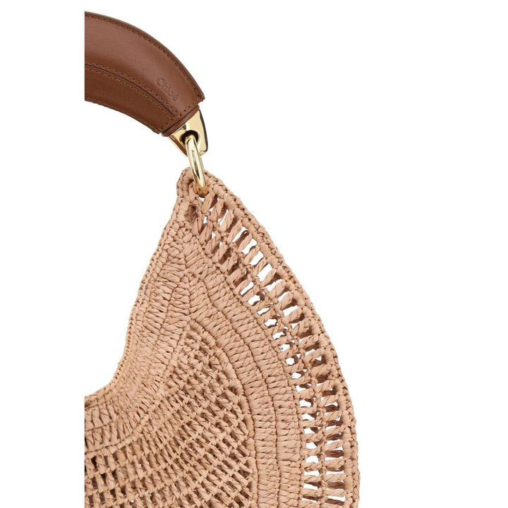 Chloé Beige Raffia Shoulder Bag