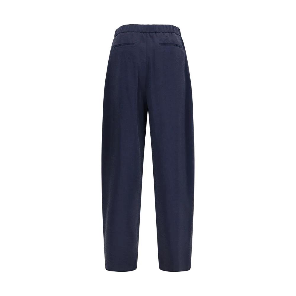 Giorgio Armani Blue Silk Casual Pants