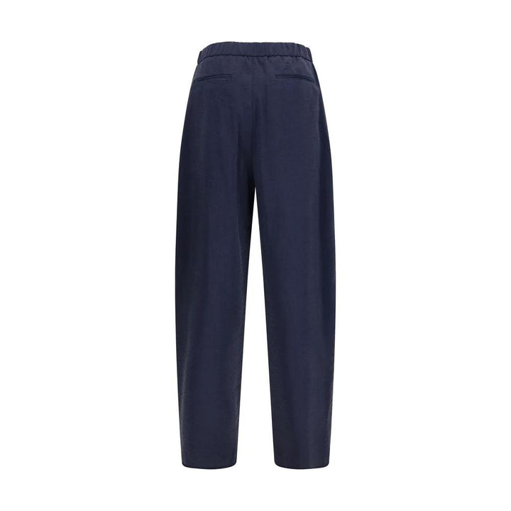 Giorgio Armani Blue Silk Casual Pants