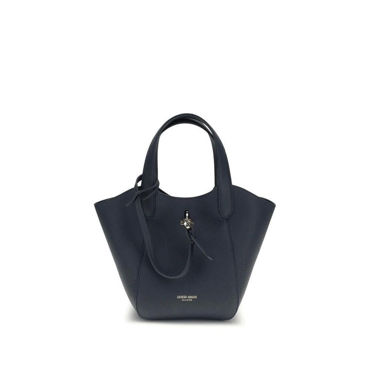 Giorgio Armani Blue Calf Leather Bos Taurus Handbag