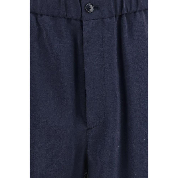 Giorgio Armani Blue Silk Casual Pants