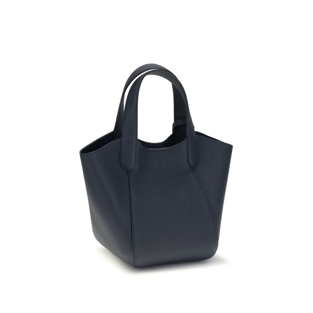 Giorgio Armani Blue Calf Leather Bos Taurus Handbag