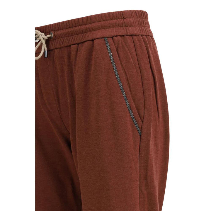 Brunello Cucinelli Bordeaux Cotton Casual Pants