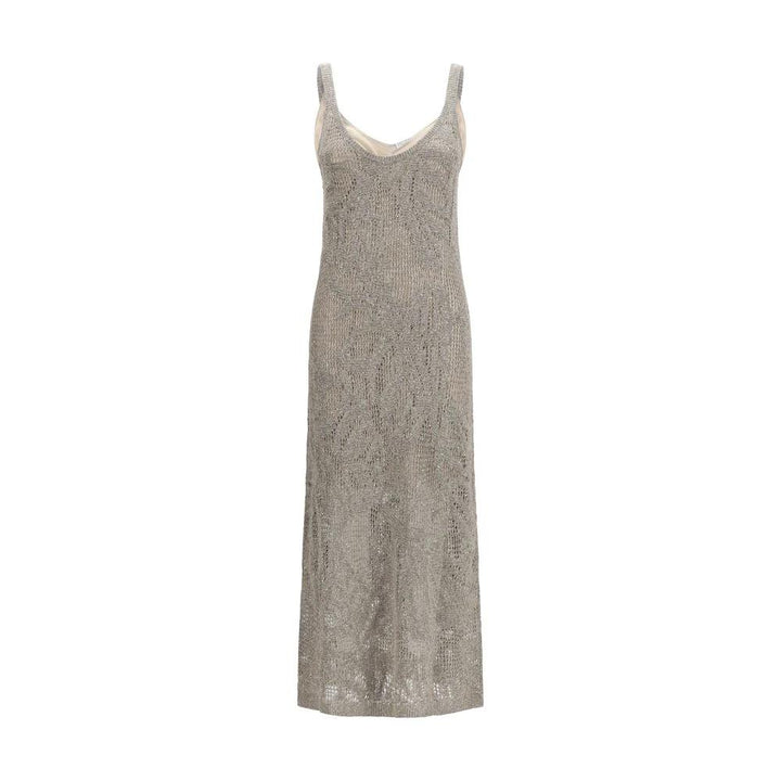 Brunello Cucinelli Gray Linen Casual Dress