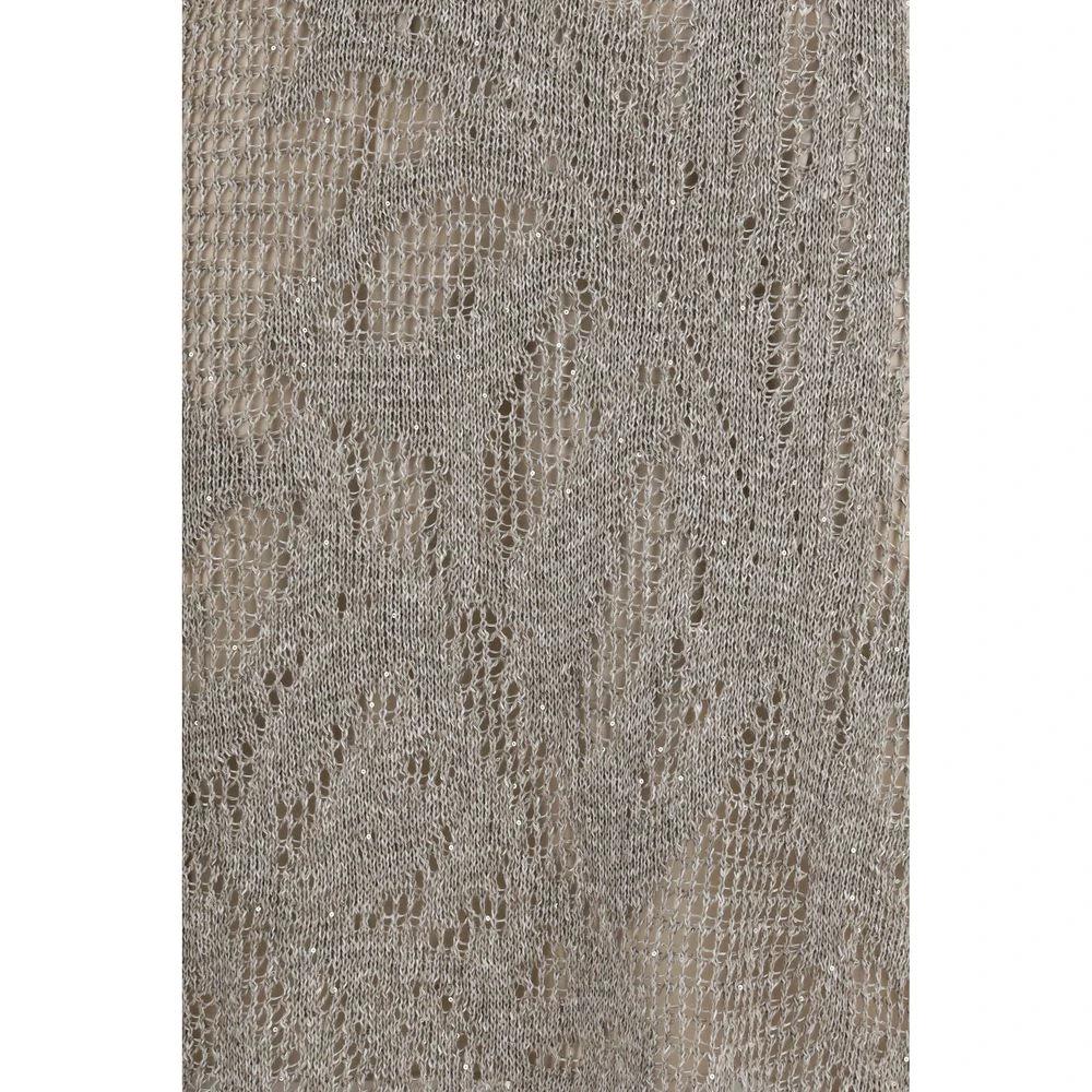 Brunello Cucinelli Gray Linen Casual Dress