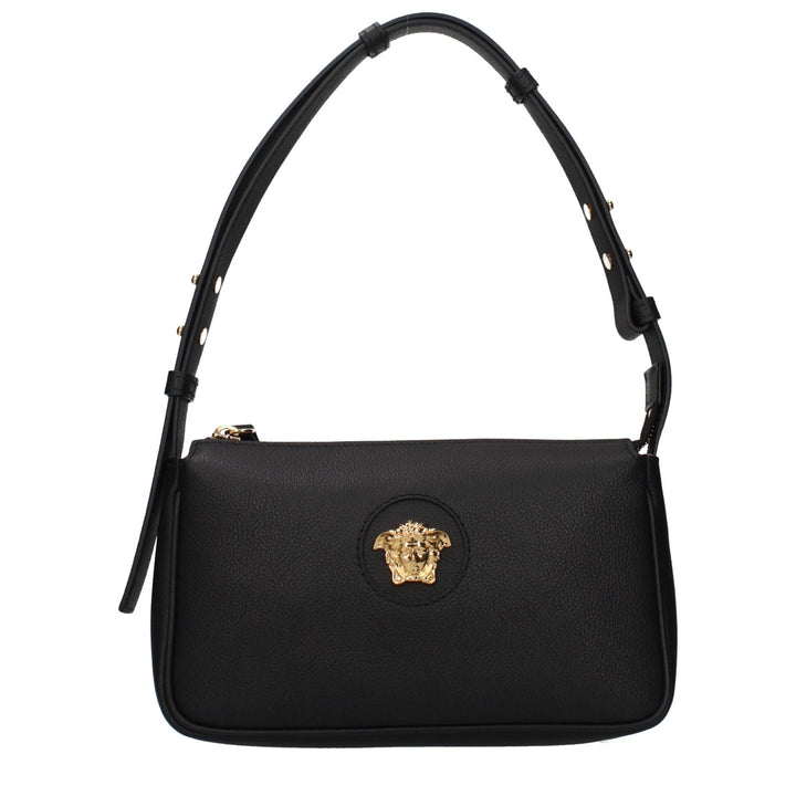 Versace Black Leather Shoulder Bag