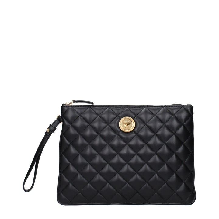 Versace Black Leather Clutch Bag