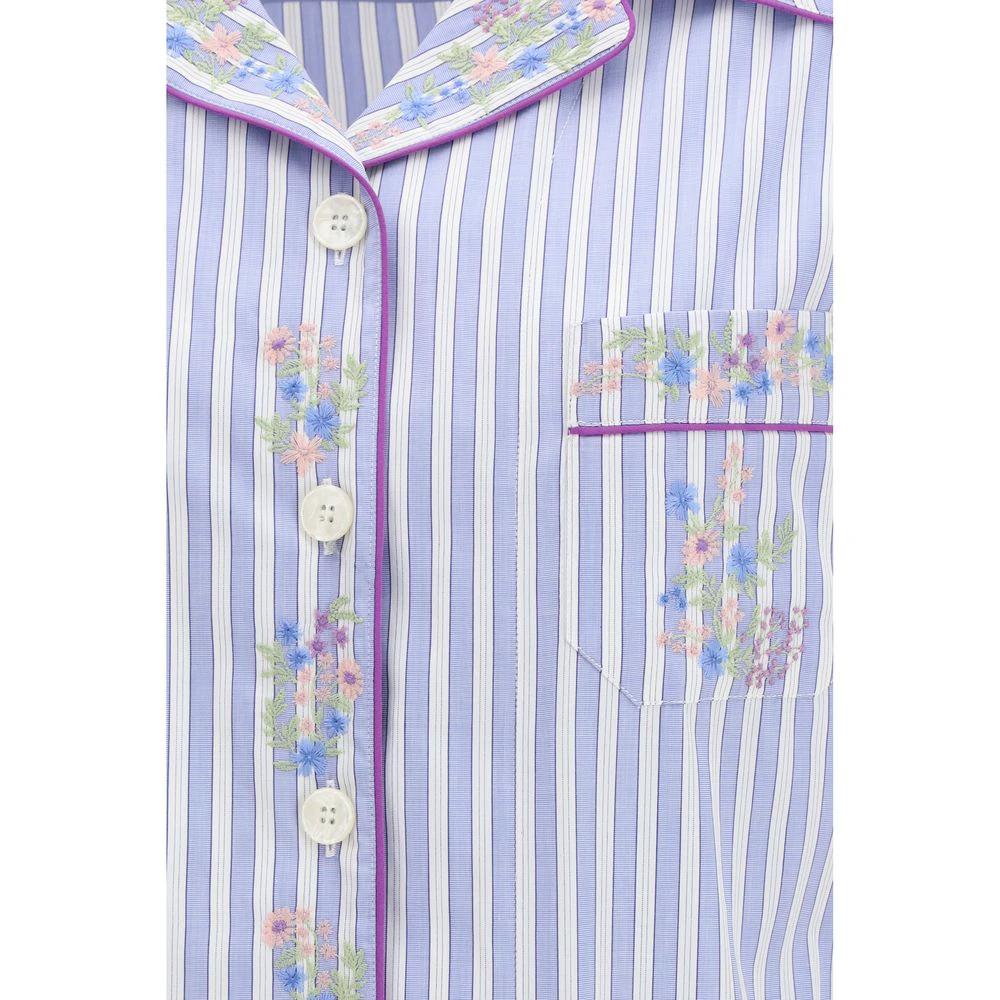 Dolce & Gabbana Blue Cotton Pattern Shirt