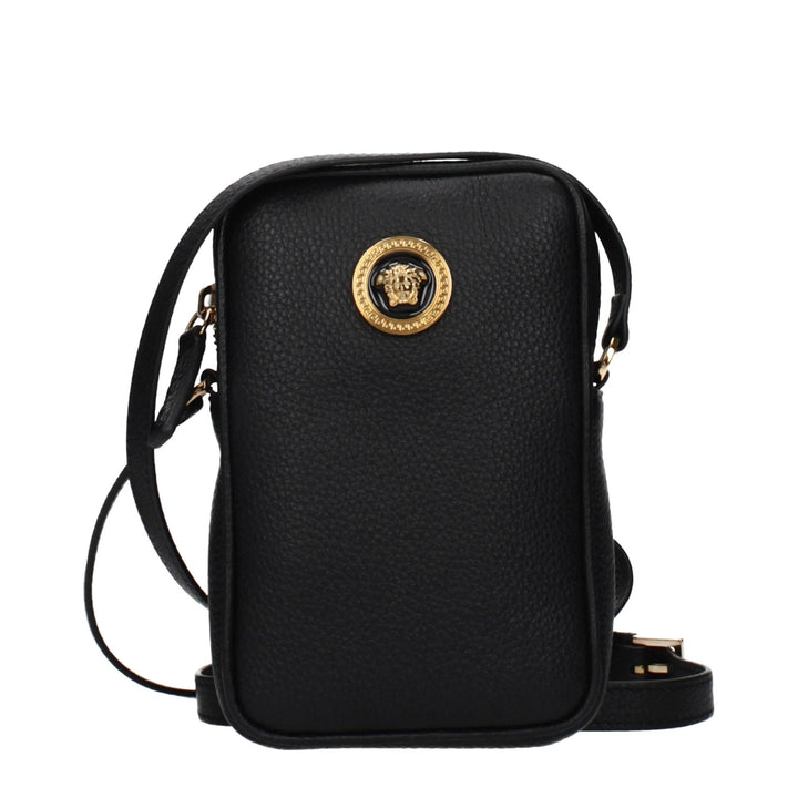 Versace Black Leather Crossbody Bag