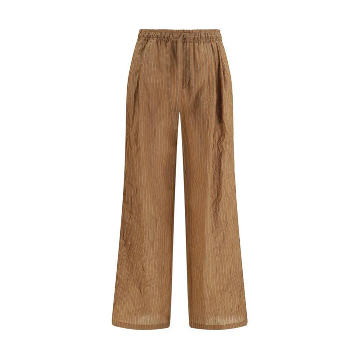 Dolce & Gabbana Brown Linen Casual Pants