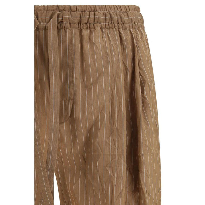 Dolce & Gabbana Brown Linen Casual Pants