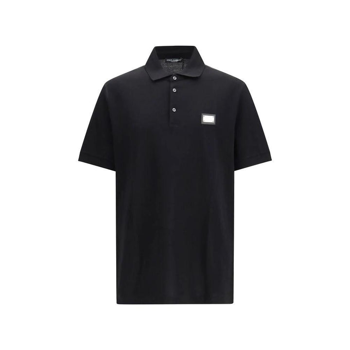 Dolce & Gabbana Black Cotton Polo Shirt