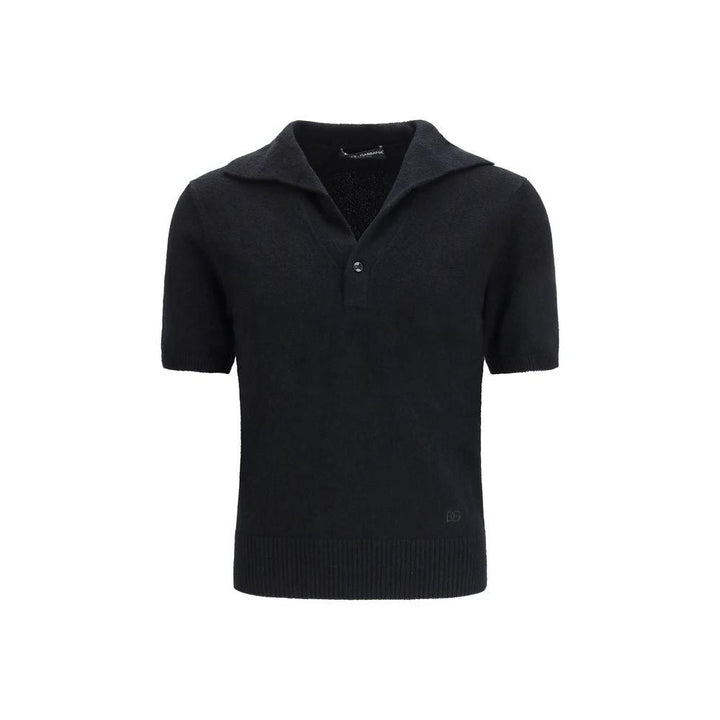 Dolce & Gabbana Black Cotton Polo Shirt