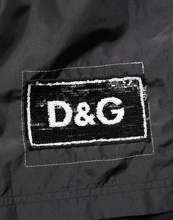 Dolce & Gabbana Black Polyester Drawstring Men Shorts Swimwear