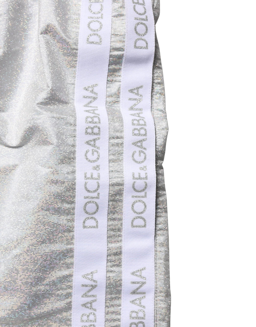 Dolce & Gabbana Silver Polyester Drawstring Men Shorts Swimwear