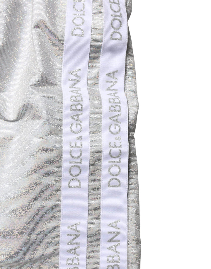 Dolce & Gabbana Silver Polyester Drawstring Men Shorts Swimwear