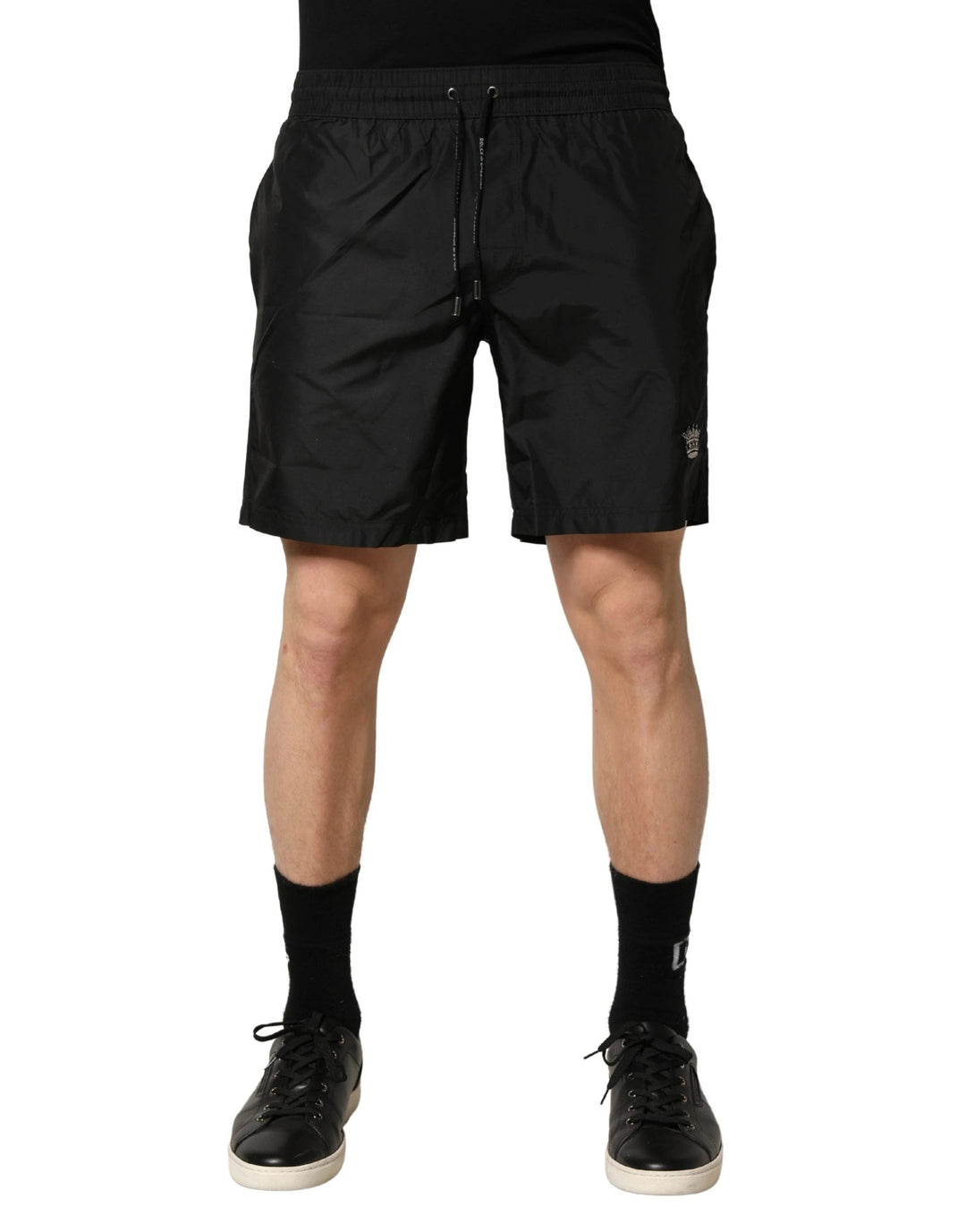 Dolce & Gabbana Black Polyester Drawstring Men Shorts Swimwear
