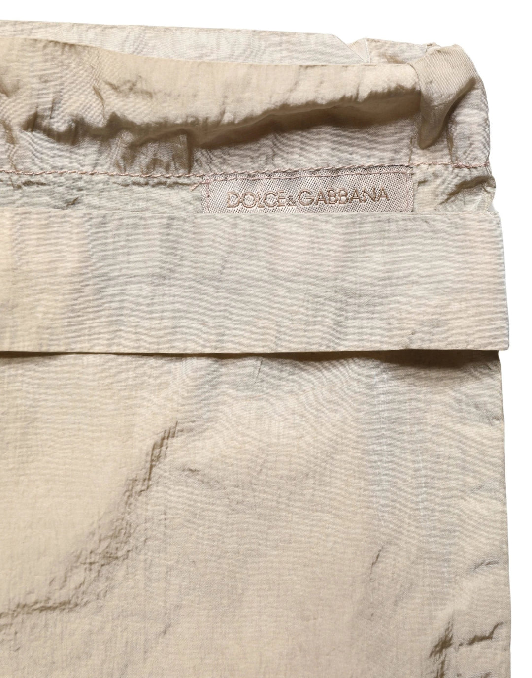 Dolce &amp; Gabbana Brown Nylon Drawstring Swim Shorts Swimwear