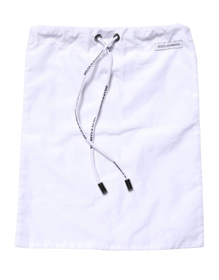 Dolce & Gabbana White Drawstring Men Swim Shorts Swimwear