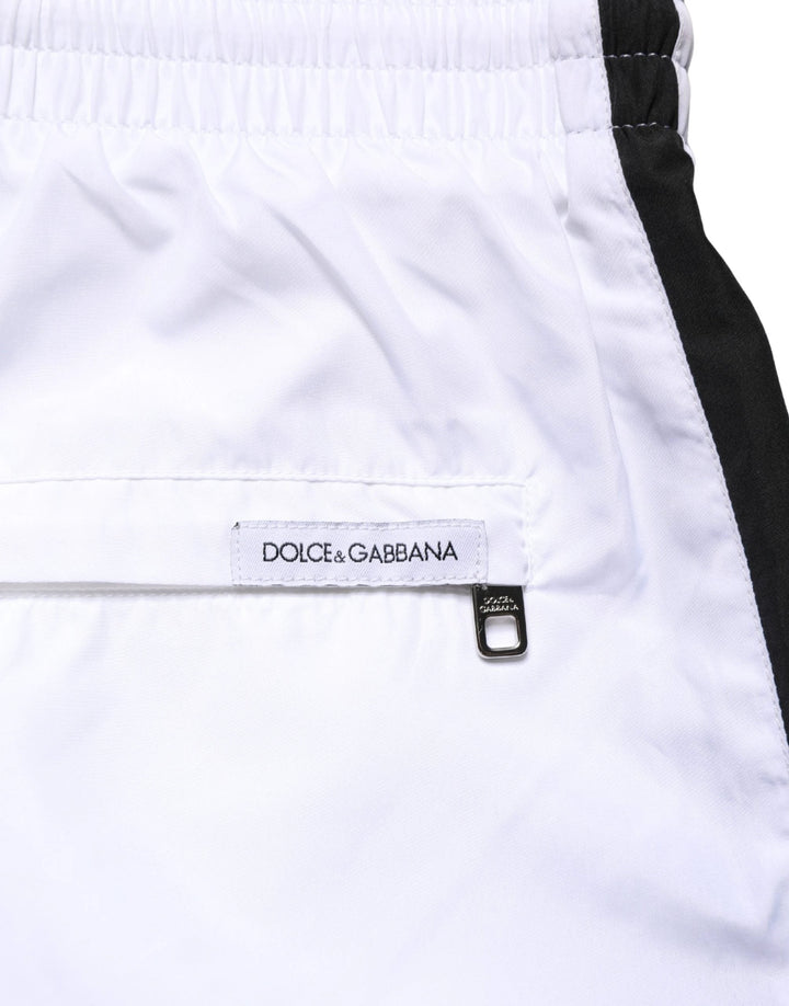 Dolce & Gabbana White Drawstring Men Swim Shorts Swimwear