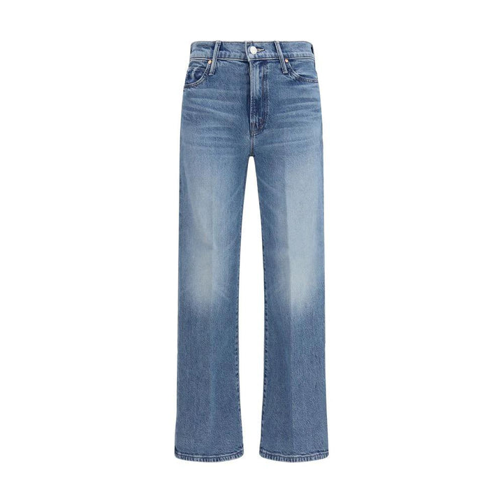 Mother Denim Blue Cotton Straight-Leg Jeans