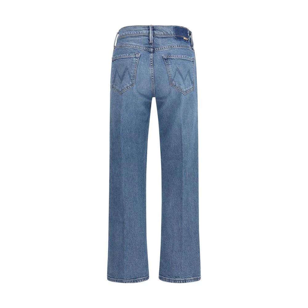 Mother Denim Blue Cotton Straight-Leg Jeans