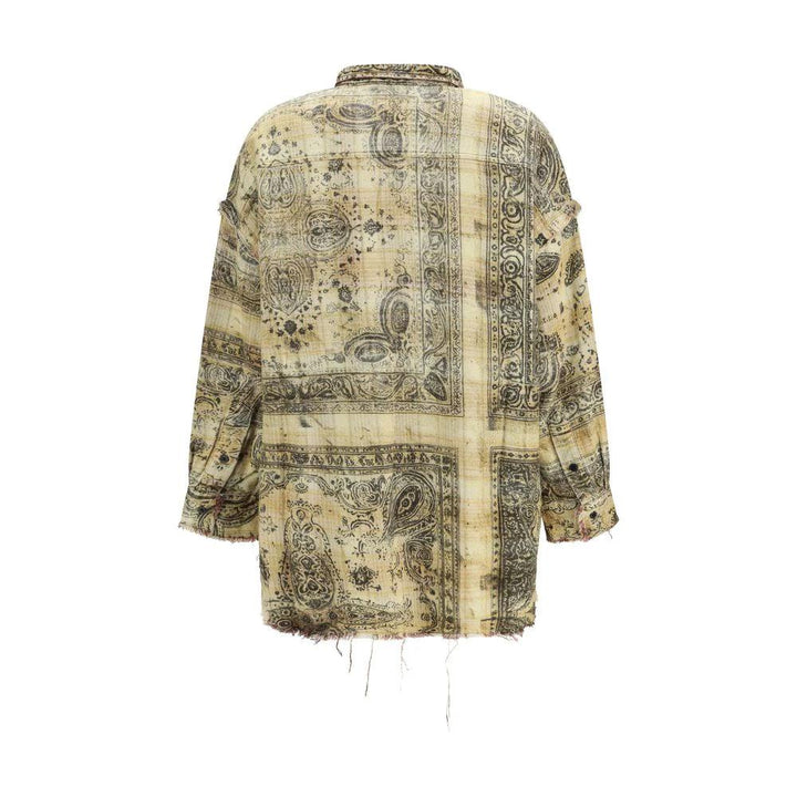 R13 Bicolor Cotton Pattern Shirt