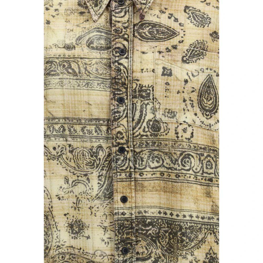 R13 Bicolor Cotton Pattern Shirt