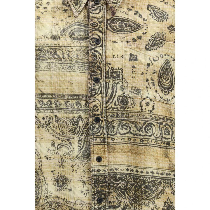 R13 Bicolor Cotton Pattern Shirt