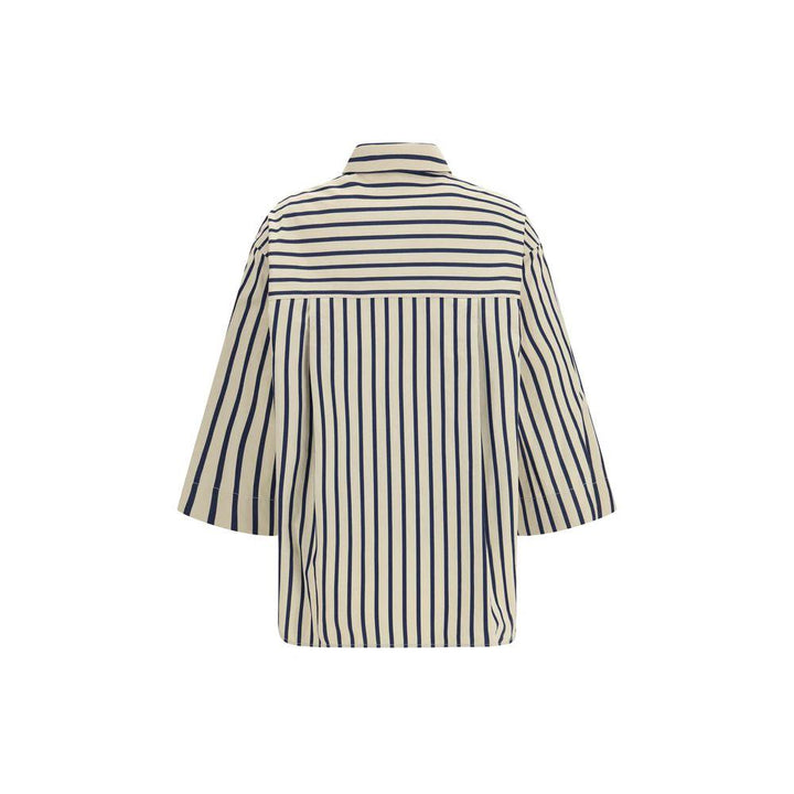 Sara Roka Blue Cotton Pattern Shirt