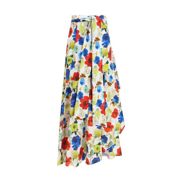 Sara Roka Multicolor Linen Long Skirt
