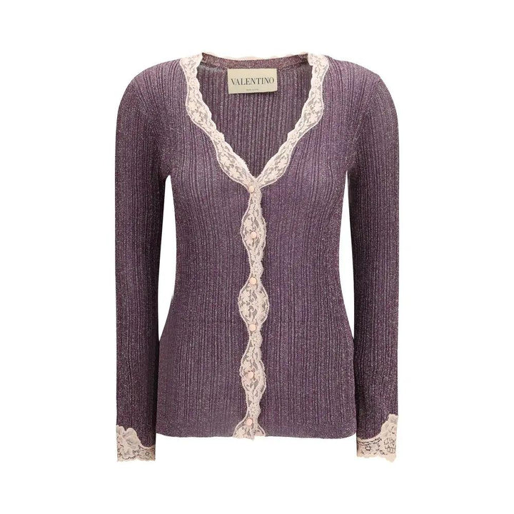 Valentino Garavani Purple Viscose Cardigan
