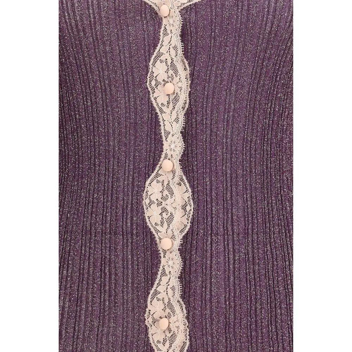 Valentino Garavani Purple Viscose Cardigan