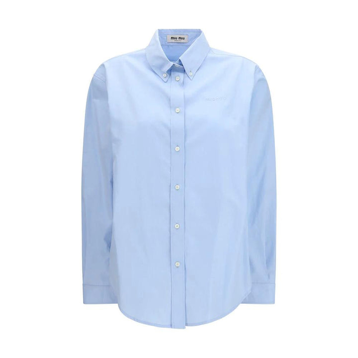 Miu Miu Blue Cotton Dress Shirt
